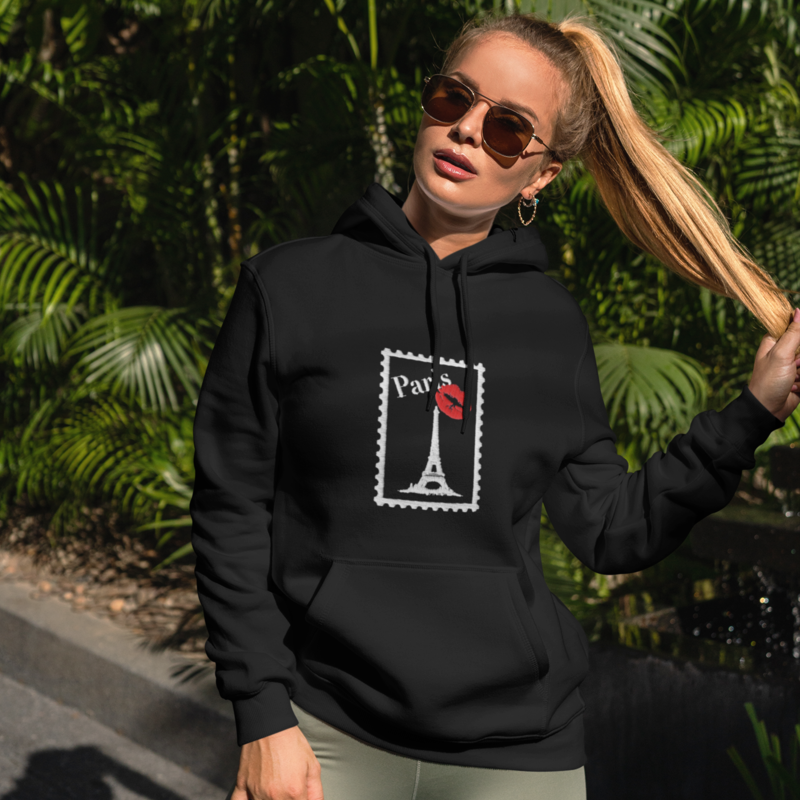Hoodie Black Stamp Paris