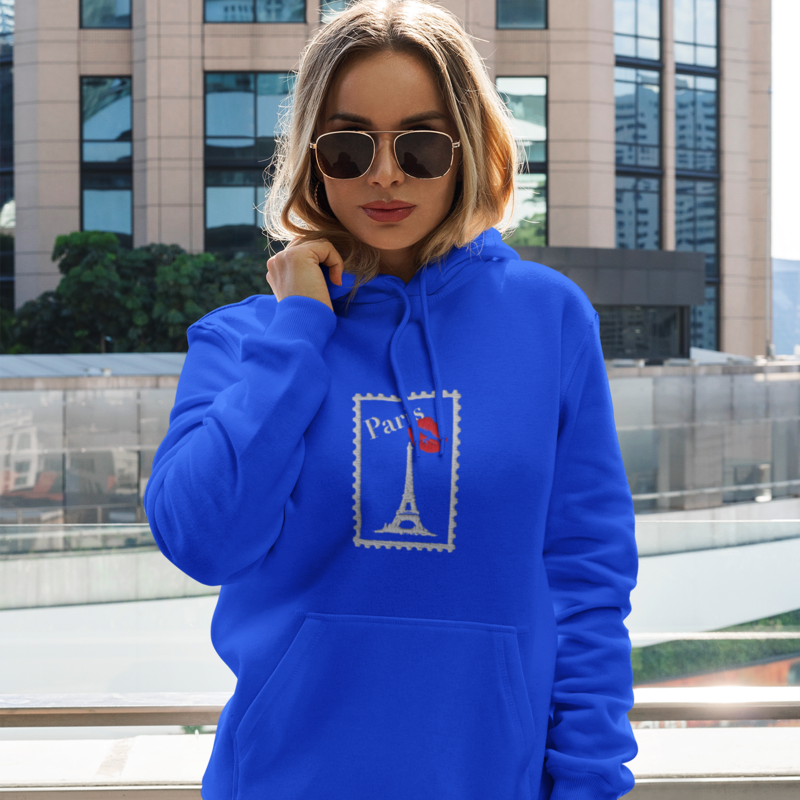 Hoodie Navy Stamp Paris