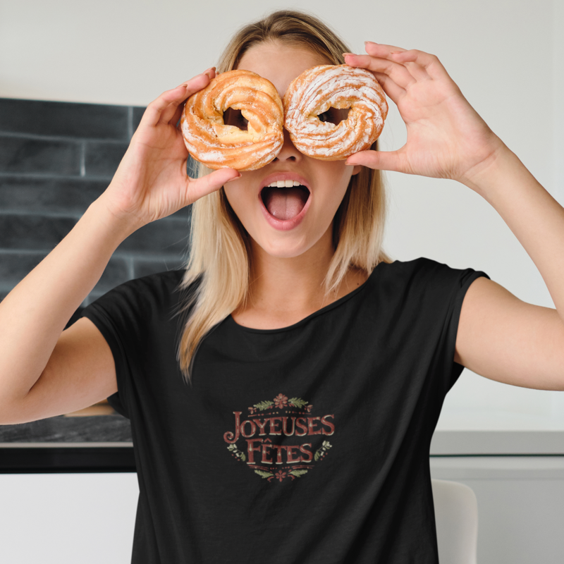 Tee Shirt Black Joyeuses Fetes 