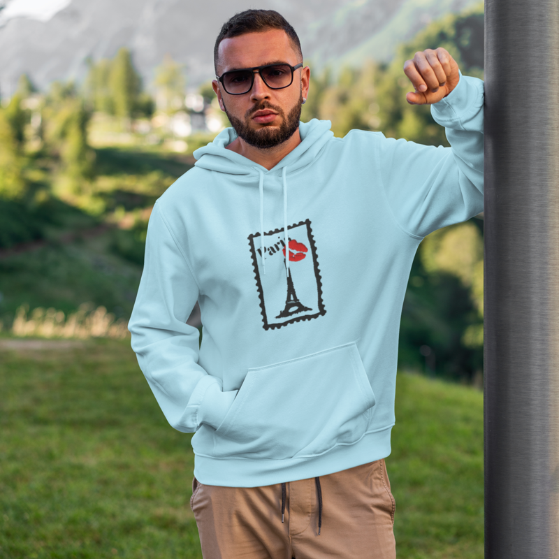 Hoodie Blue Stamp Paris