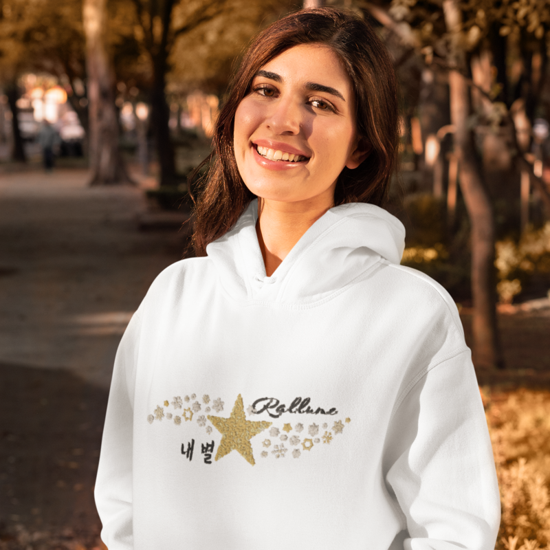 Hoodie White Rallume Mon Etoile French and Korean