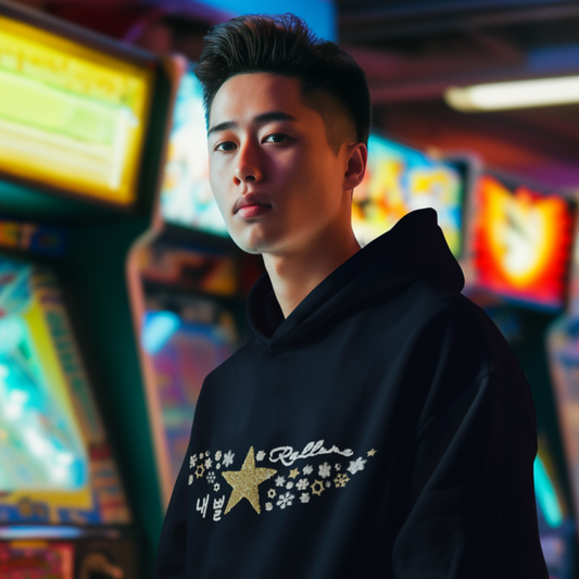 Hoodie Black Rallume Mon Etoile French and Korean