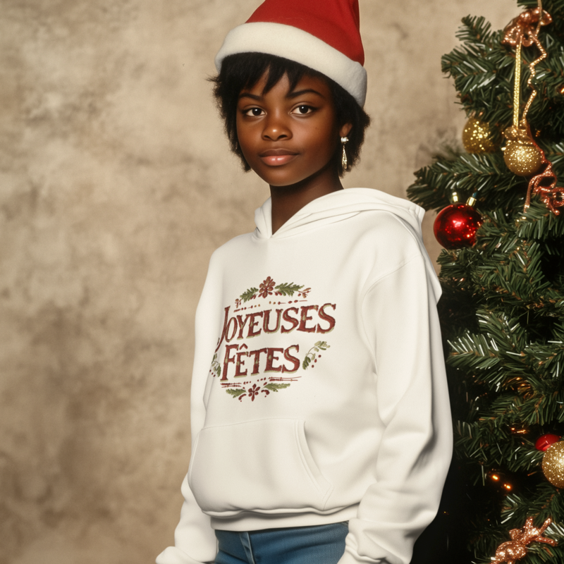 Hoodie White Joyeuses Fetes
