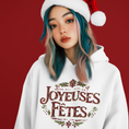 Load image into Gallery viewer, Hoodie White Joyeuses Fetes
