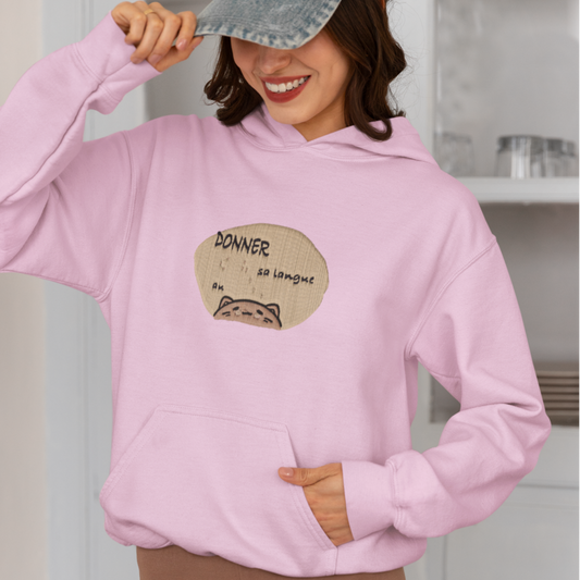 Hoodie Pink Donner sa Langue au Chat Kawaii