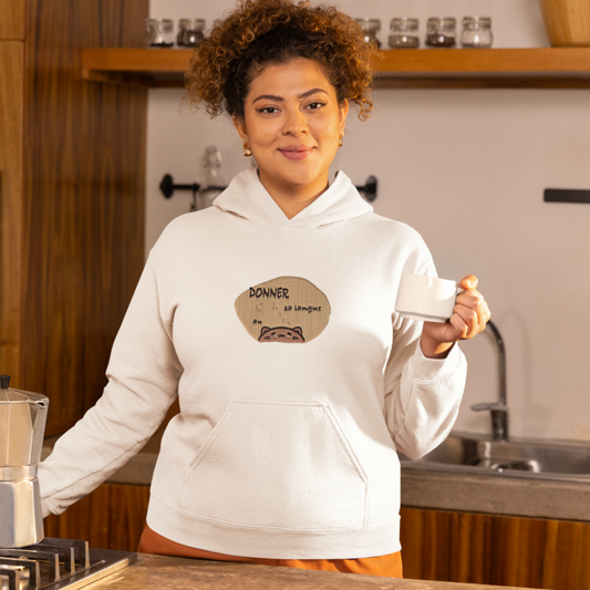 Hoodie White Donner sa Langue au Chat Kawaii
