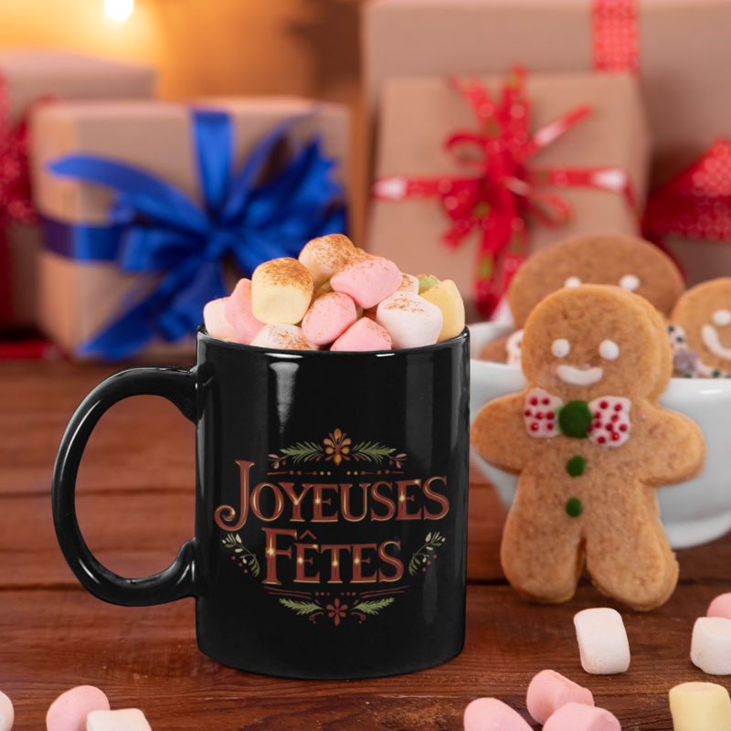 Mug Black Joyeuses Fêtes