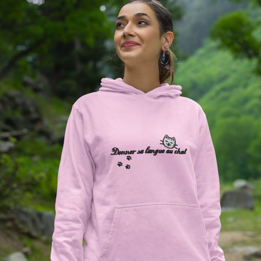 Hoodie Pink Donner sa Langue au Chat