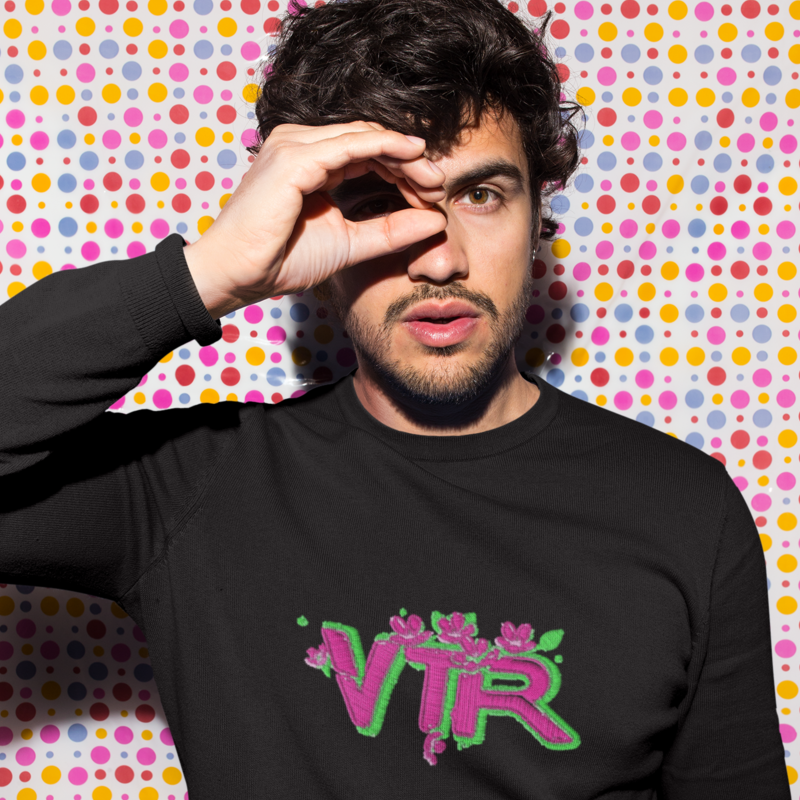 Sweater Black VTR Fluo Pink Green