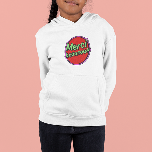 Child Hoodie White Merci Beaucoup