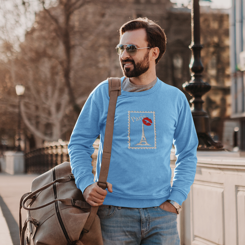 Sweater Blue Stamp Paris
