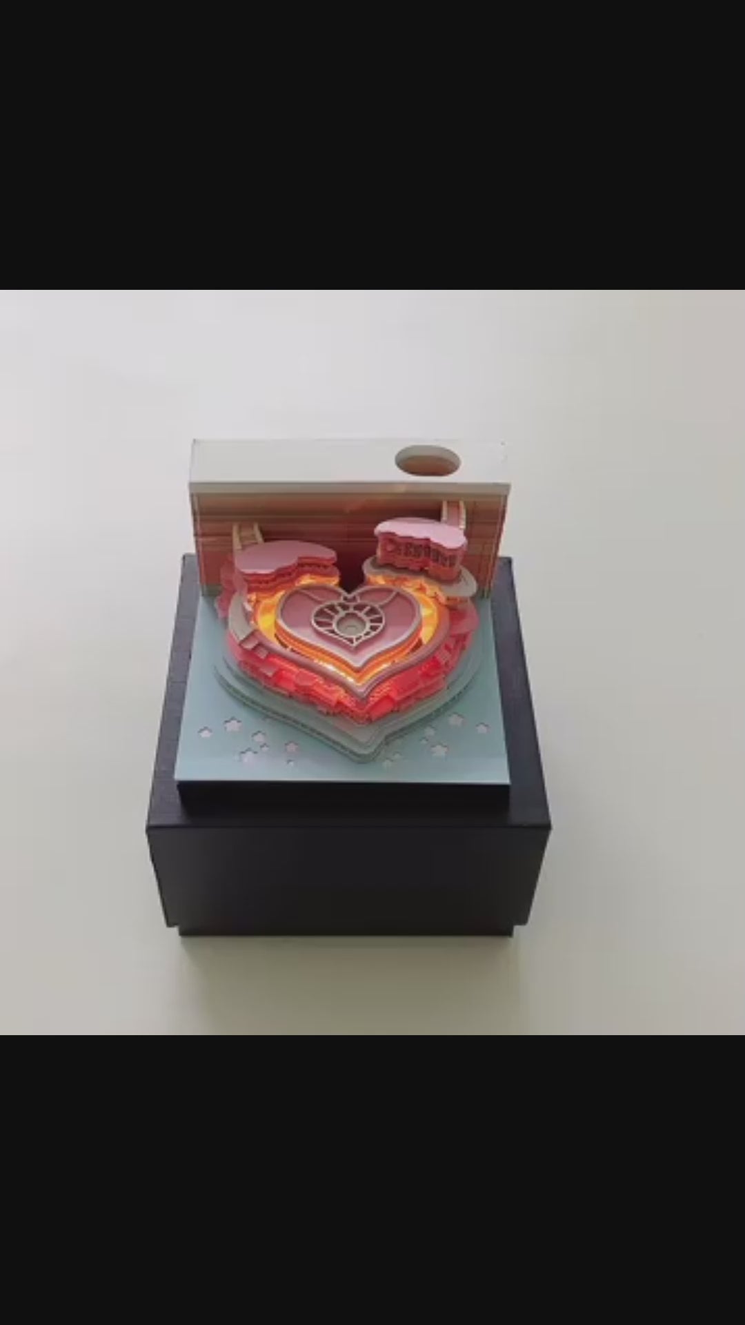 Bloc Note 3D Coeur Led