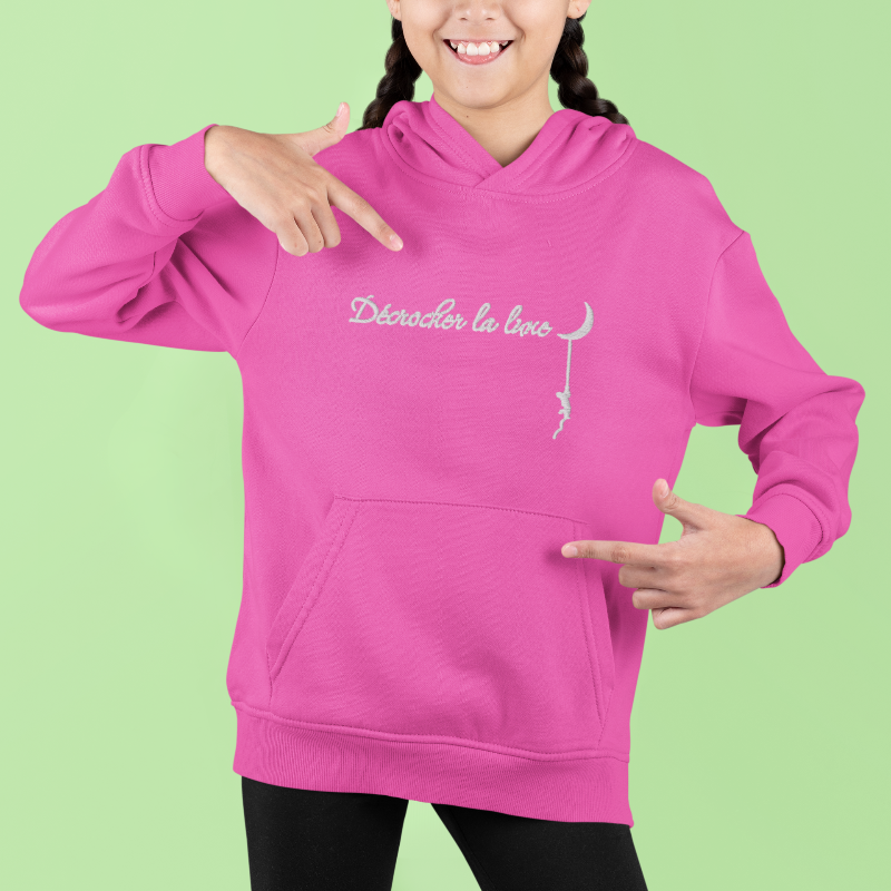 Child Hoodie Pink Décrocher la Lune
