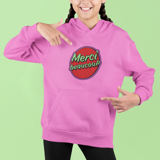 Child Hoodie Pink Merci Beaucoup