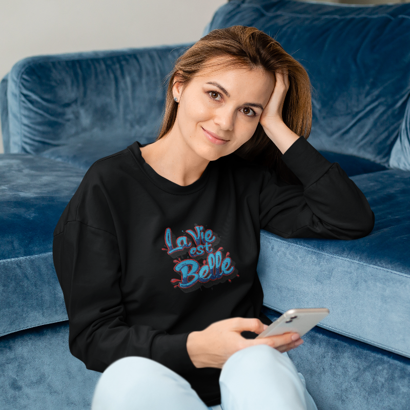 Sweater Black La Vie Est Belle Bubble